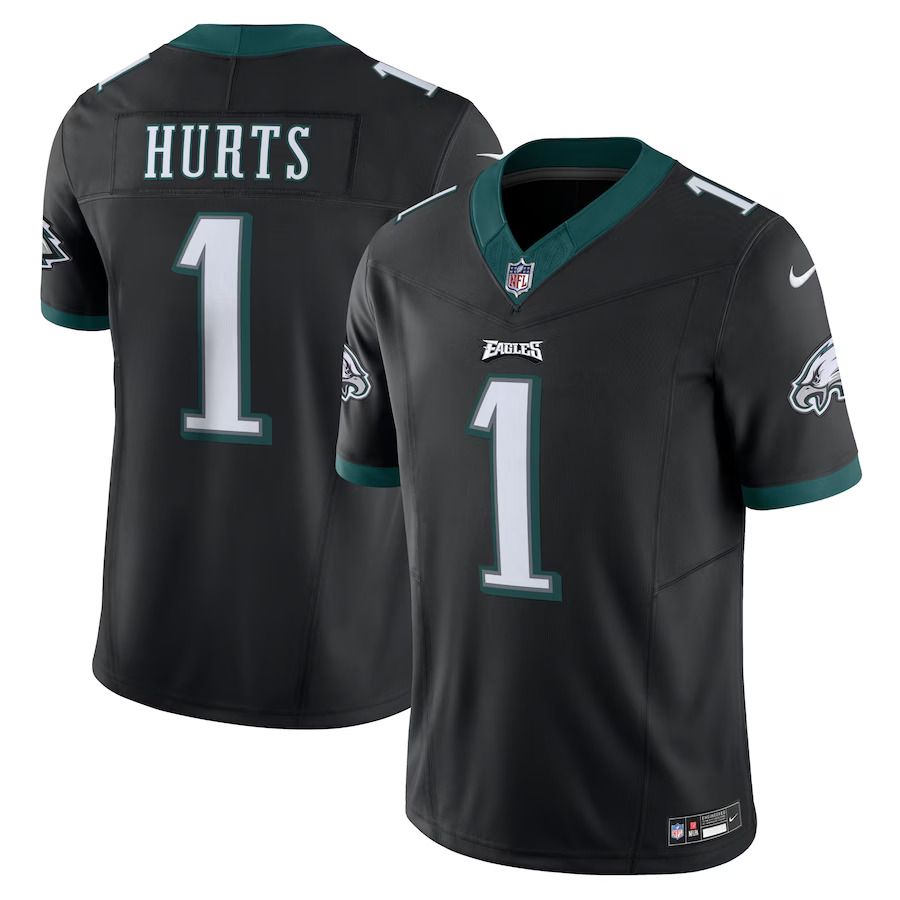 Men Philadelphia Eagles #1 Jalen Hurts Nike Black Vapor F.U.S.E. Limited NFL Jersey